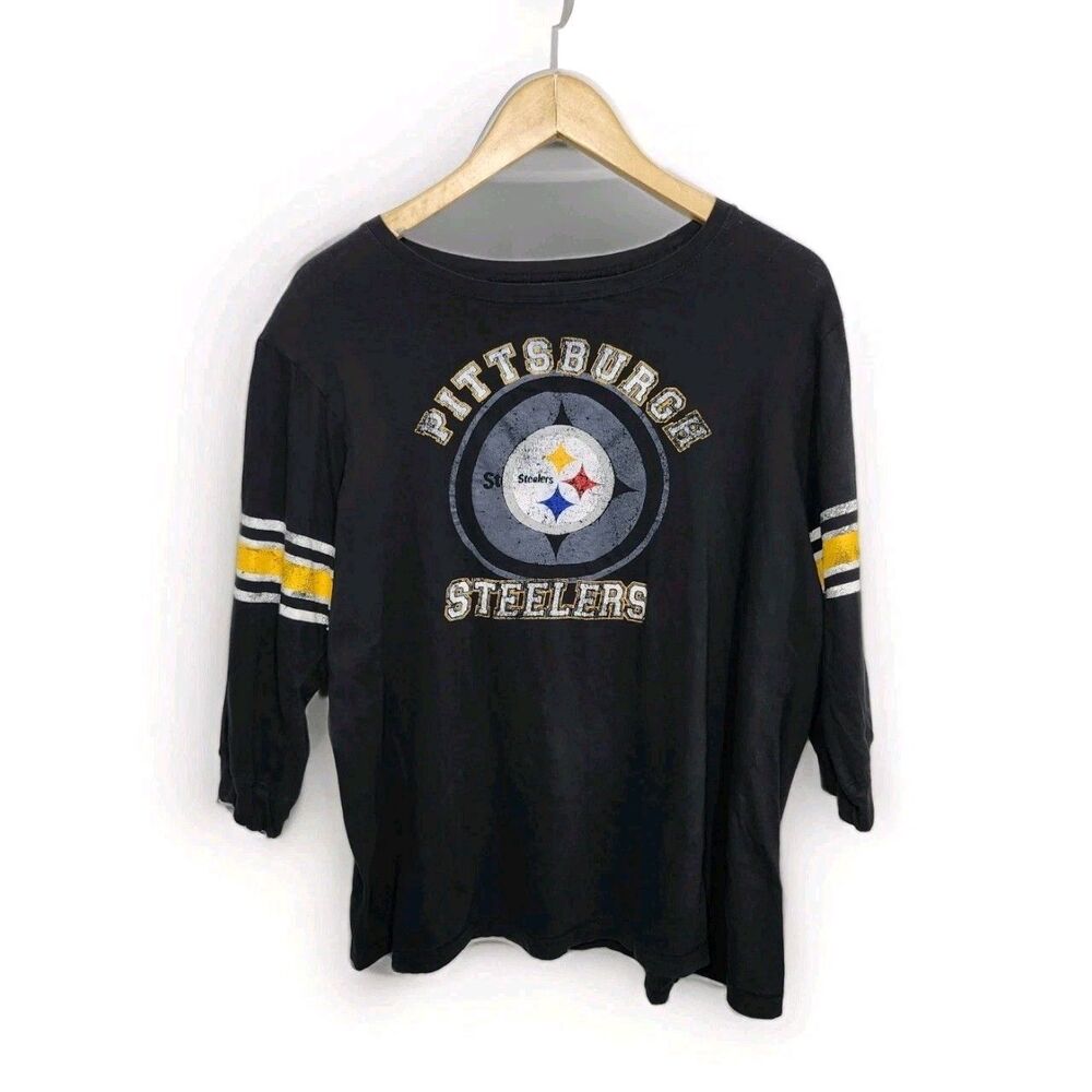 Pittsburgh Steelers Womens XXL NFL Team Apparel V Neck Short Sleeve T Shirt